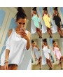 Cotton Women Short Sleeve T-Shirt All Match Clothes O Neck Bat Sleeve Tops