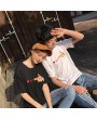 Round-neck Short-sleeved T-shirt with Love Gesture Pattern Unisex for GF & BF