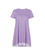 Short Sleeve O-neck Women T-shirt Stitching Lace Fashion Loose Long T-shirt