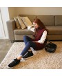 Ladies Loose Long-sleeved Shirt Medium Length Solid Color Casual Blouse