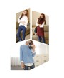 Ladies Loose Long-sleeved Shirt Medium Length Solid Color Casual Blouse