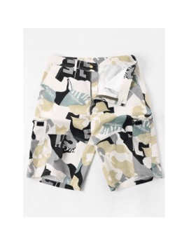 Letter Camo Print Multi-pocket Cargo Shorts