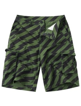 Diagonal Stripe Pockets Design Cargo Shorts