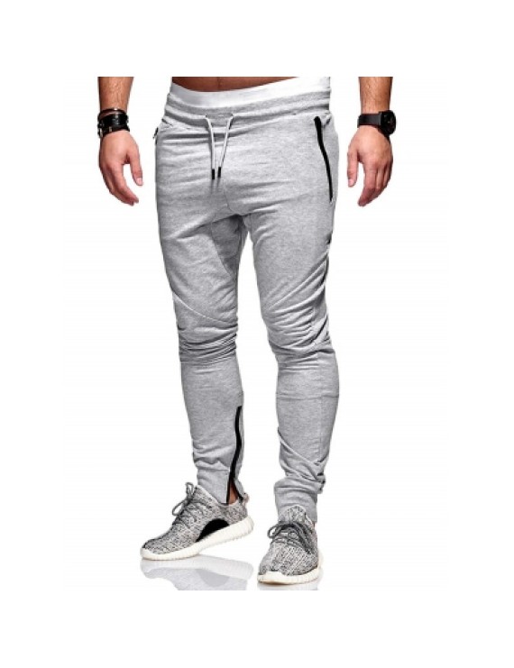 Side Zip Pockets Casual Jogger Pants